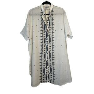 Conditions Apply Women's Short Sleeve Hand Woven Amira Mini Dress Sz S W…